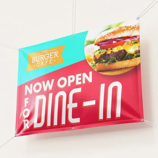 colorful custom printed banner for restaurant business
