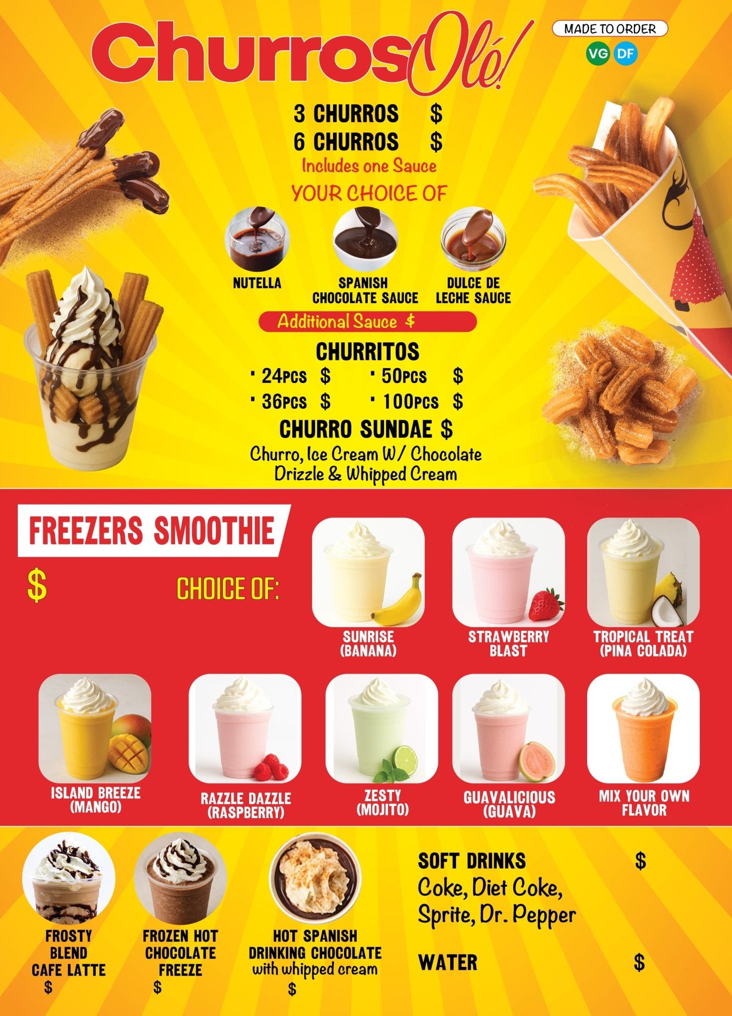 Custom Menu Board - Changeable & Erasable Price Display Sign - Business Signs & More
