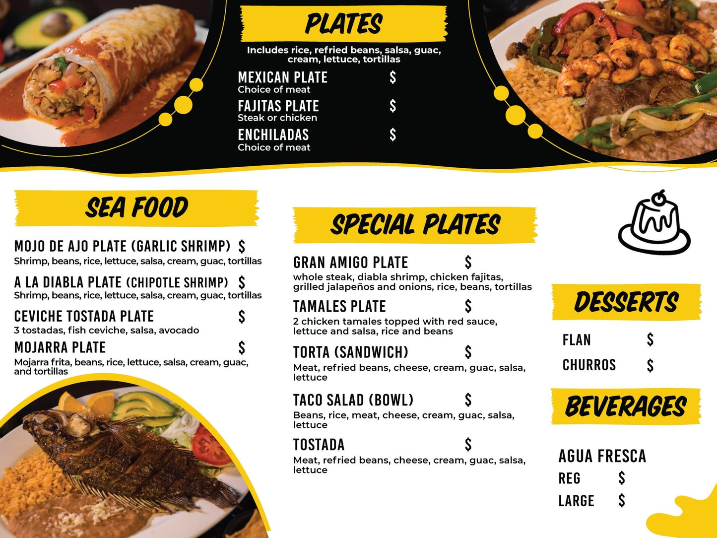 Custom Menu Board Changeable Erasable Prices - Business Signs & More