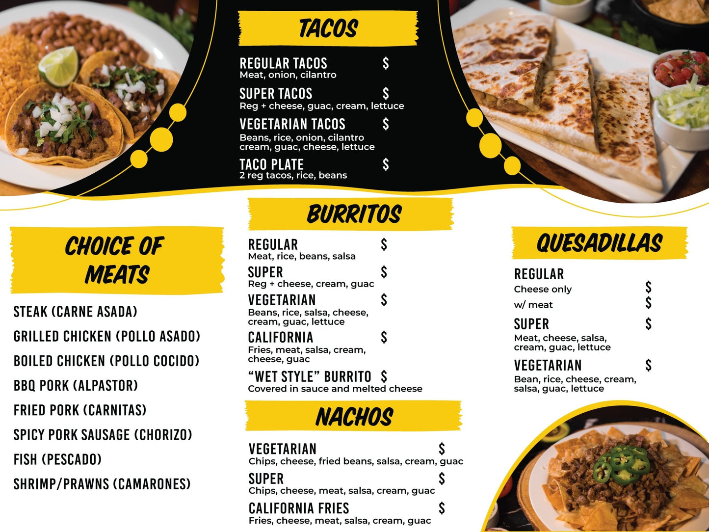 Custom Menu Board Changeable Erasable Prices - Business Signs & More