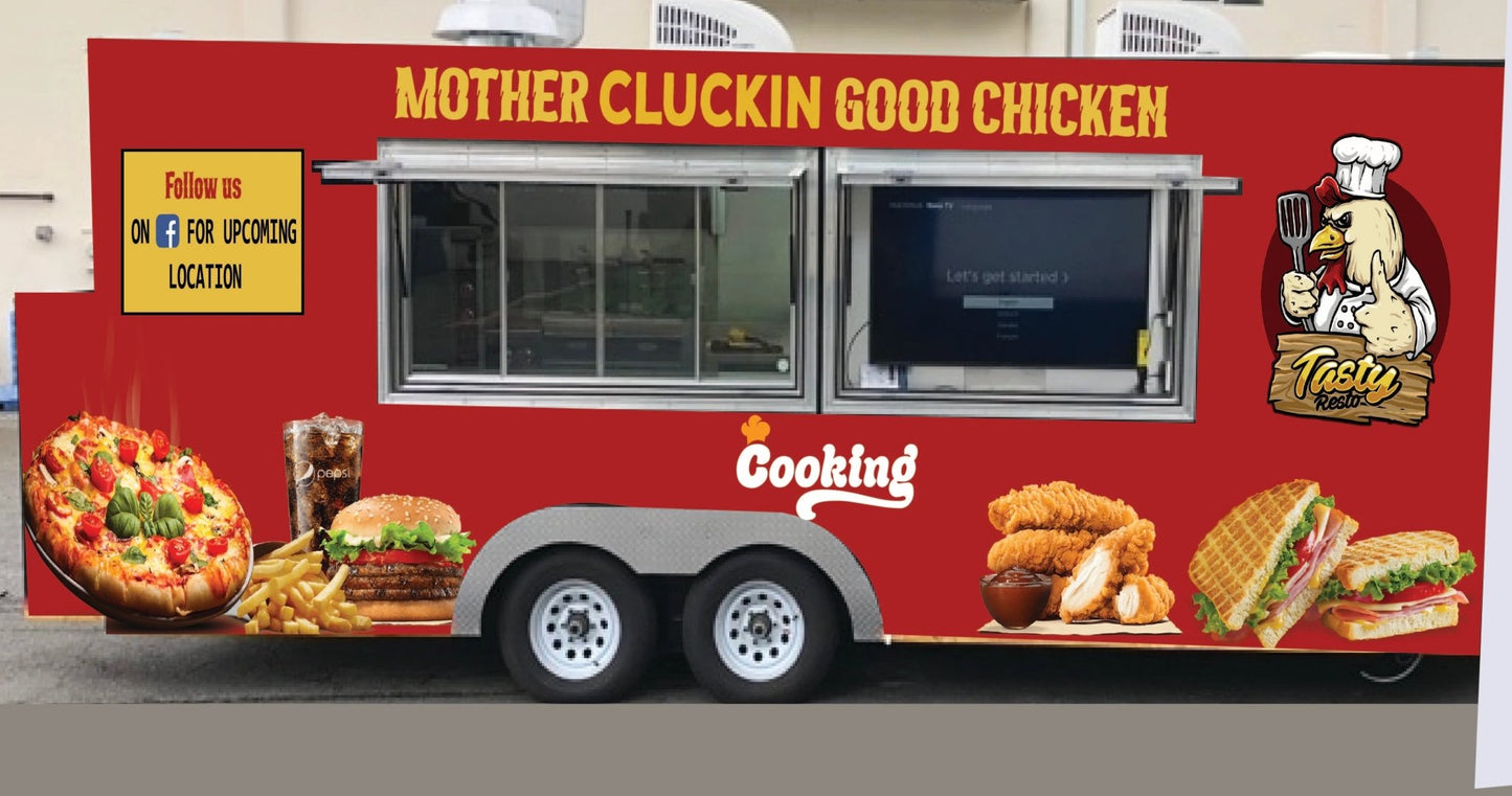 Food Truck Trailer Vinyl Sign Decal Sticker - Indoor & Outdoor - Business Signs & More
