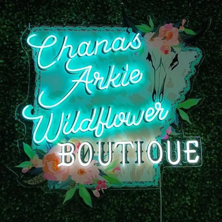 Lighted Boutique Logo Sign | Custom Neon + Full Color Print - Business Signs & More