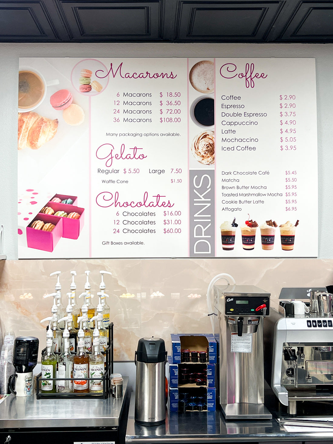 custom printed menu board sign for wall restaurant coffee shop cafe food truck