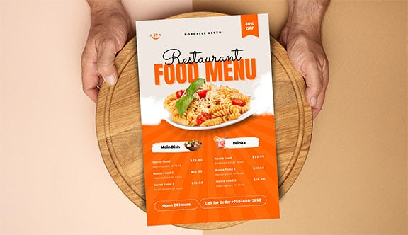 custom menu design for restaurant eatery