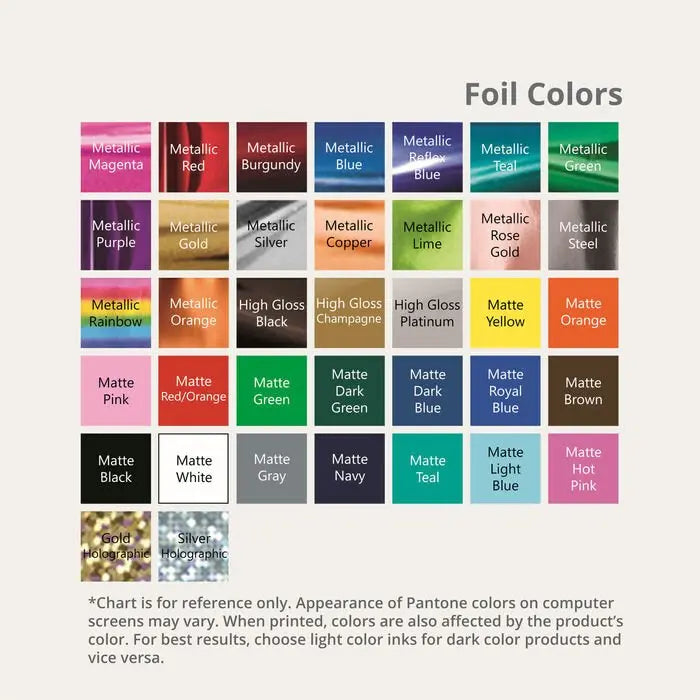 color chart for premium shopping bags