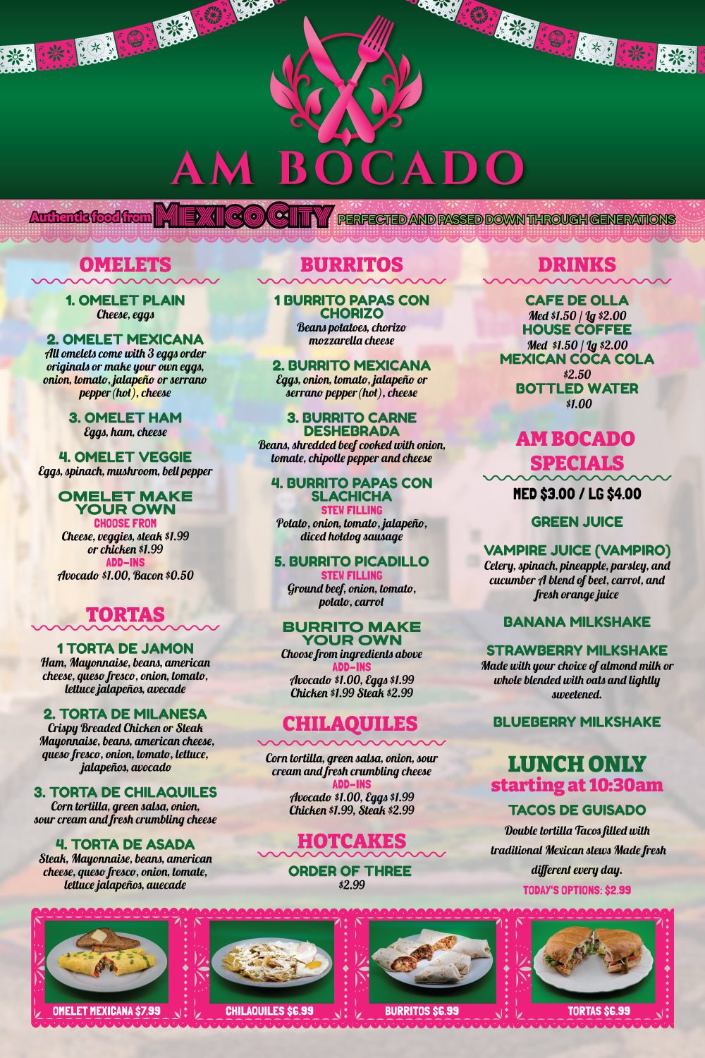 Food Truck Menu Board - Custom Printed Sign for Food Trailer Booth Tent - Business Signs & More