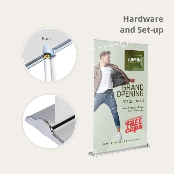 Premium Custom Photo Backdrop and Retractable Stand - Business Signs & More